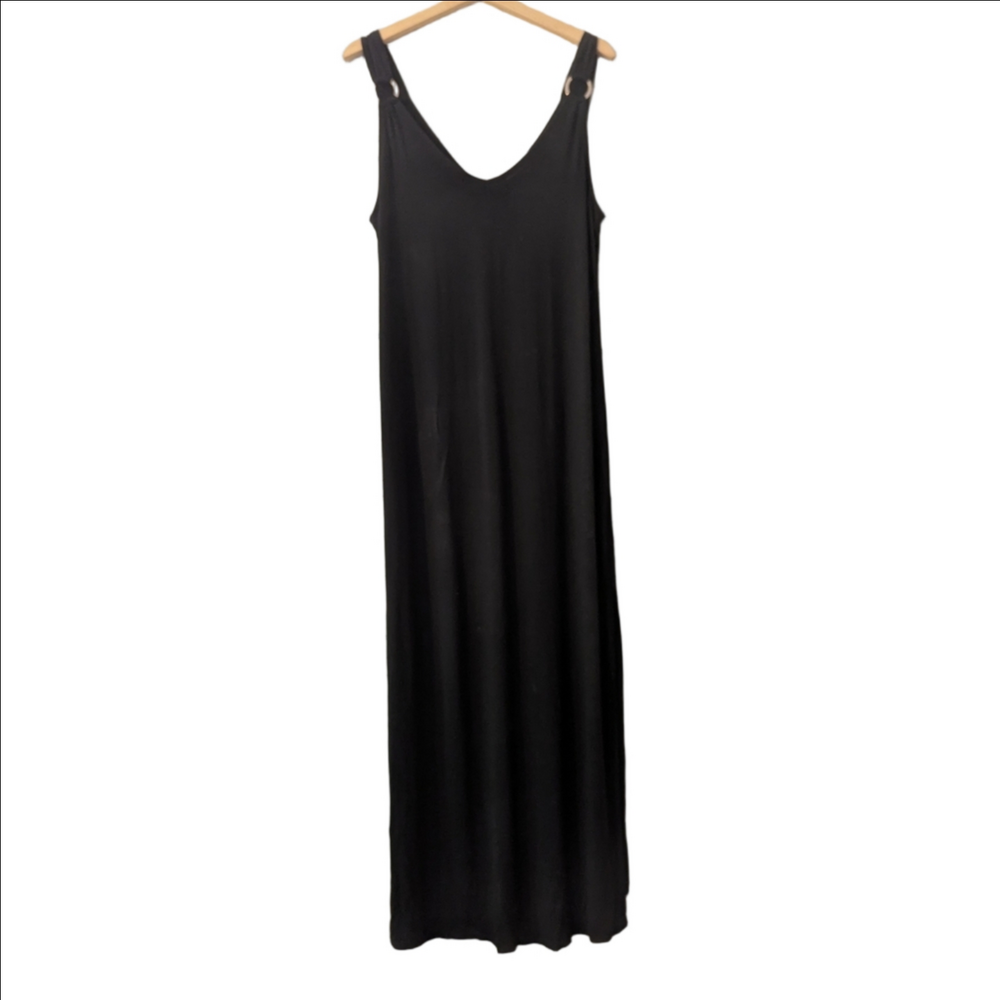 🖤 Green Envelope Black Maxi Dress Loungewear, Off Duty, Casual, Comfy Cozy